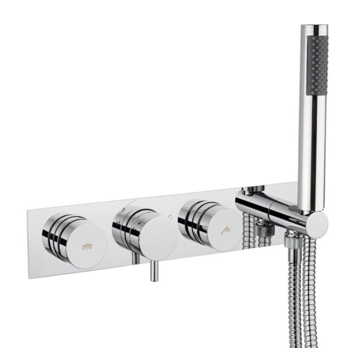 Product Cut out image of the Crosswater Kai Dial 2 Outlet Thermostatic Shower Valve with Handset